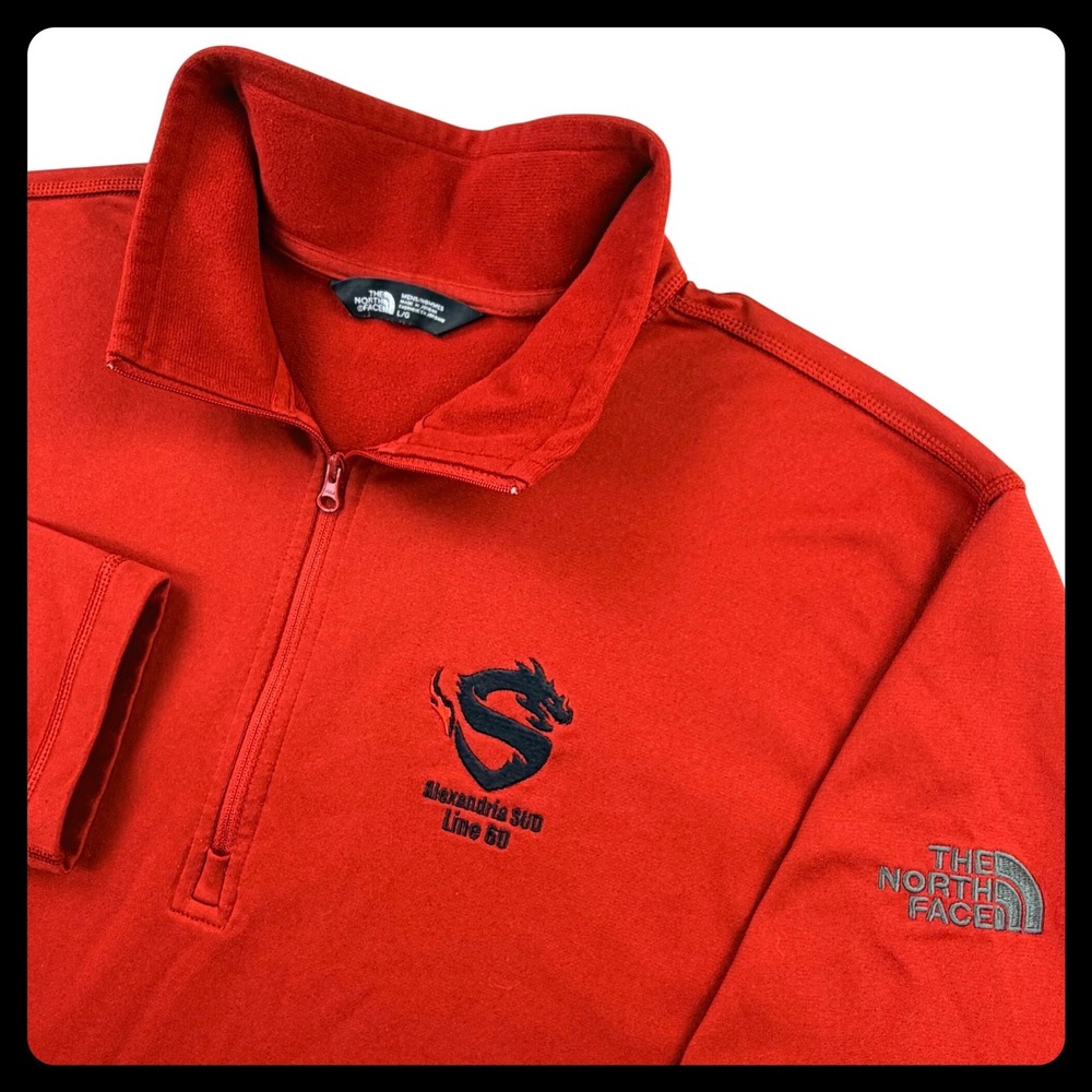 North Face 1/4 Zip Pullover Men Large Red Fleece Shanghai Dragon OVERWATCH